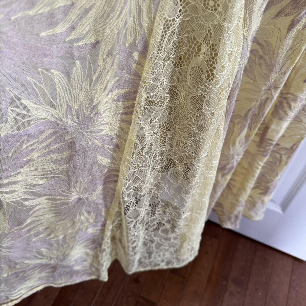BCBG Yellow Floral Lace Prom Dress - Picture 6 of 10